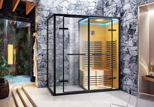 High Quality Traditional Indoor Infrared Sauna Home Dry and Shower Combined Room