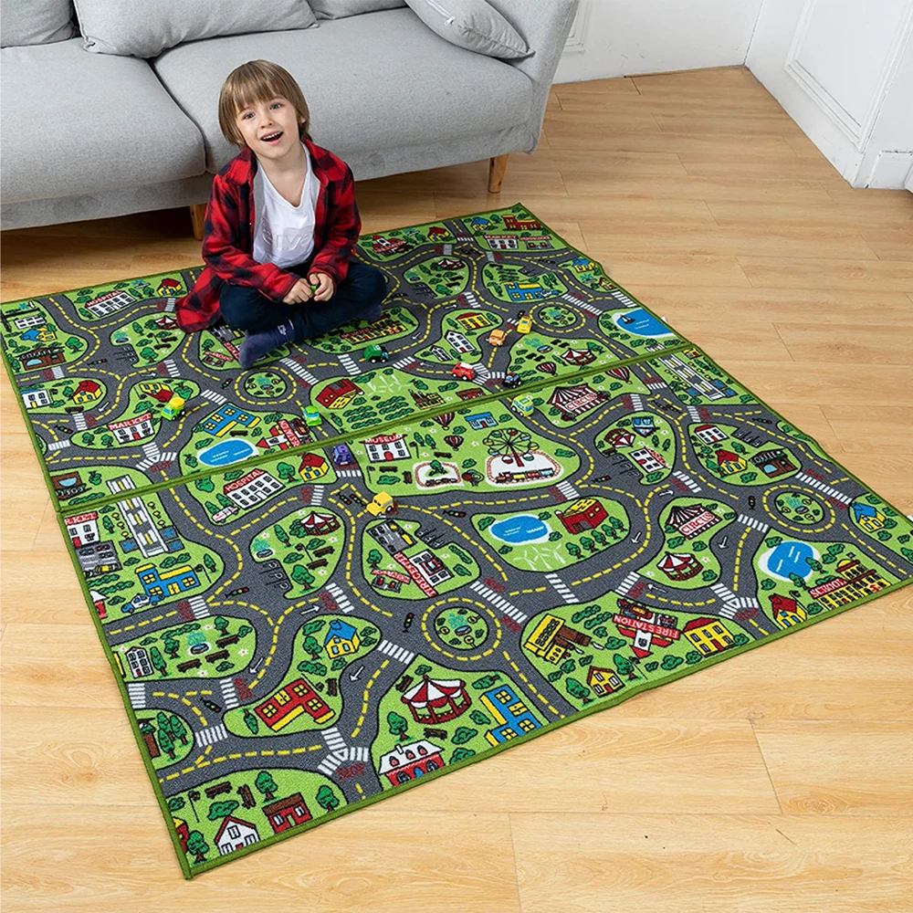 
Custom City Road Kids Learning Play Mat For Baby Rugs carpet 