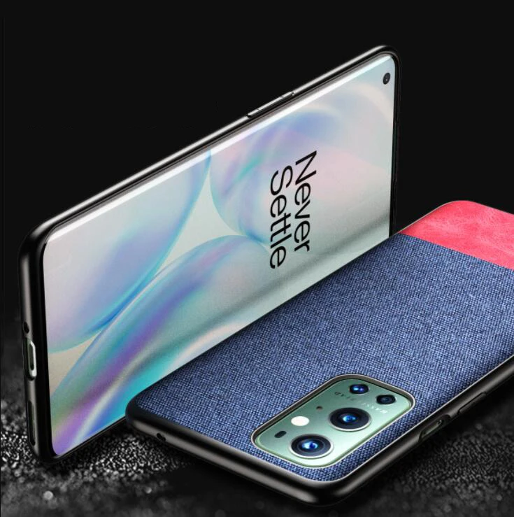 Luxury Ultra Slim PU Leather Shockproof Denim Fabric Pattern Phone Case For Oneplus 9 Pro