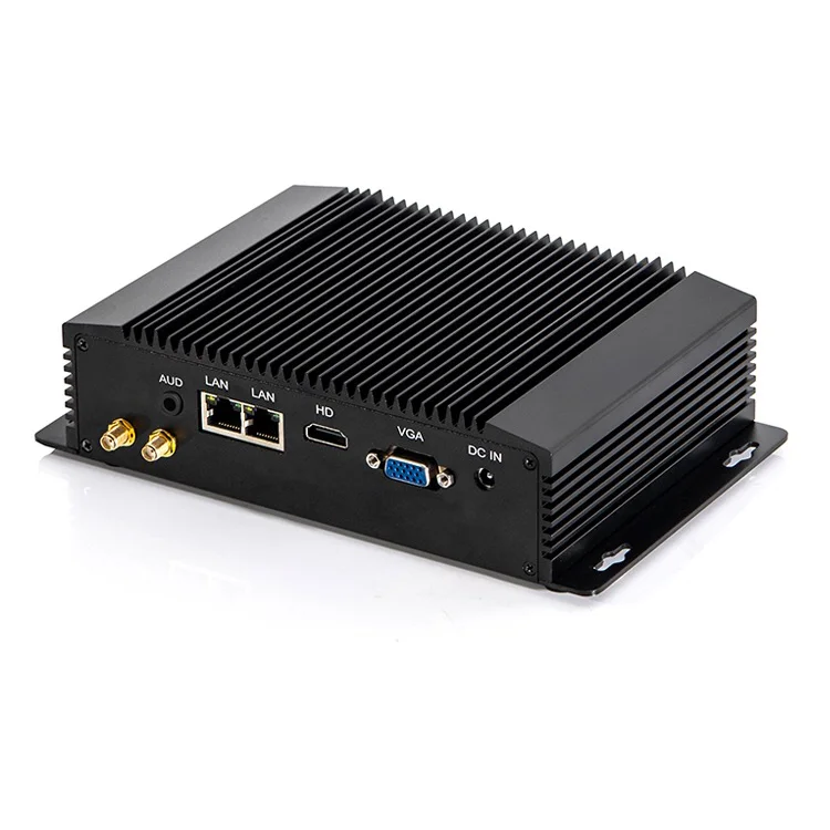 Cheap J4105 Fanless Mini PC 2 LAN RS232 Linux Windows10 Server Rugged Thin Client Industrial Computer Hardware Software For POS