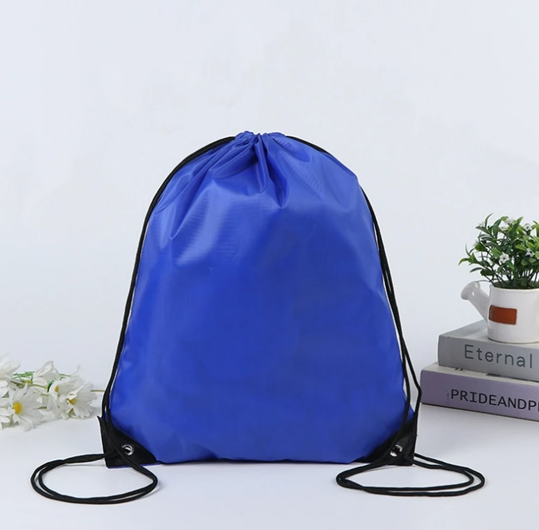 Polyester 210D travel drawstring sport polyester backpack Shoes shopping bags