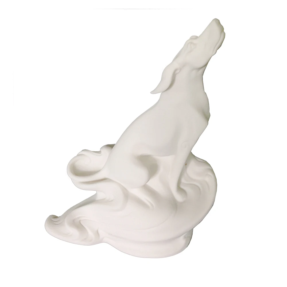 white dog porcelain Ceramic porcelain animal figurines bisque unpainted