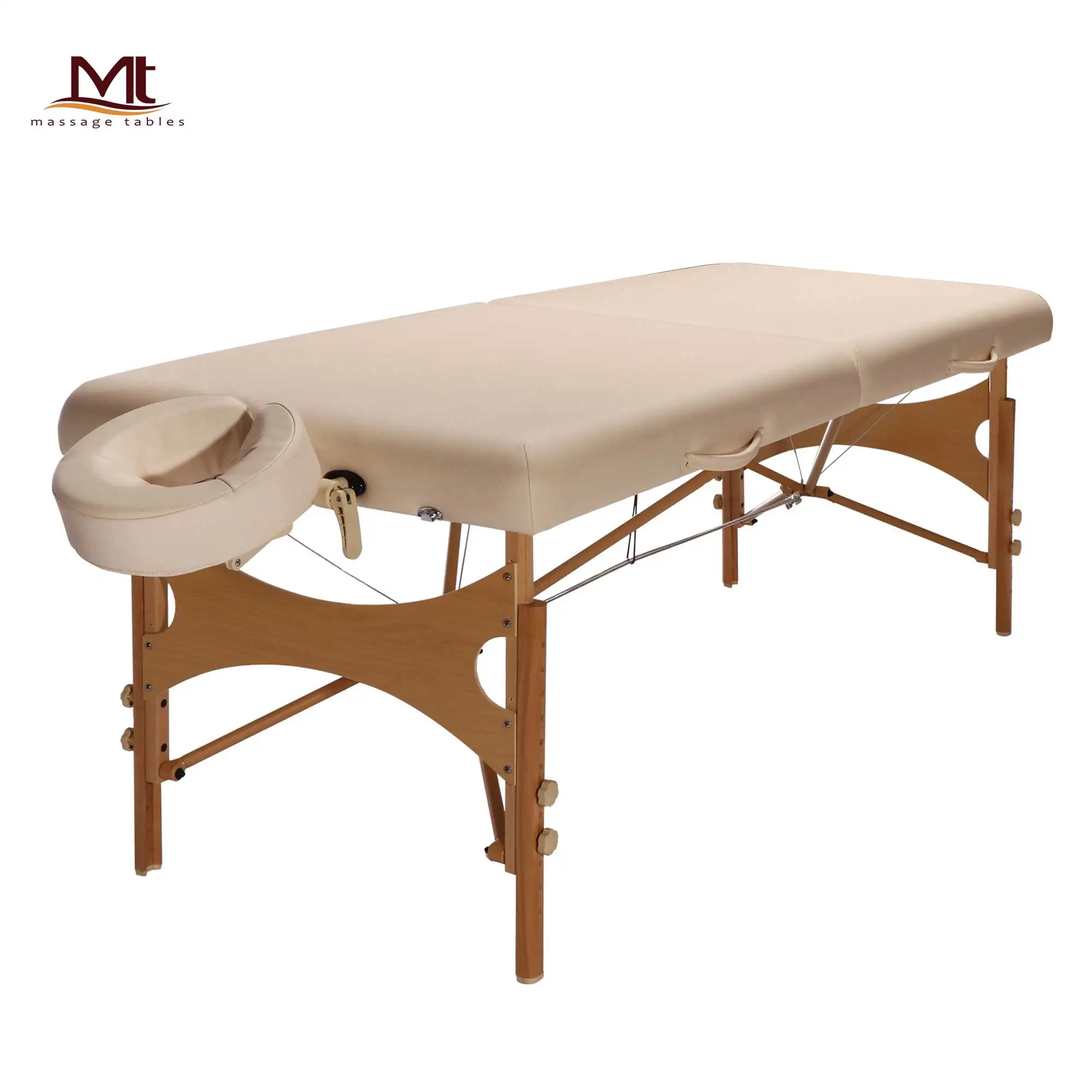 Mt Golden Ratio -Ulco Factory Custom Hot Sell 2 Section Portable Folding Wooden Milking Massage Bed Lash Bed Massage Table
