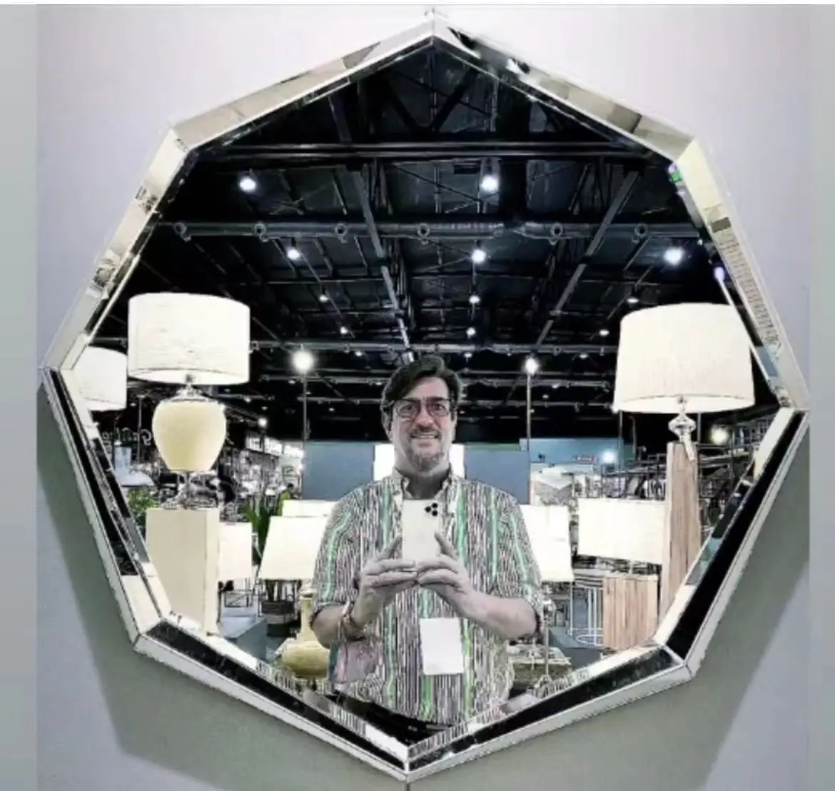 Octagon Diamond Shape 3D Venetian Beveled Mirrors Beautiful Hallway MDF Wall Mounted Frameless Home Decorative Furniture Mirror
