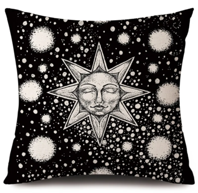 Самая популярная на Amazon черная диванная наволочка из полиэстера для гадания Таро солнце и луна
