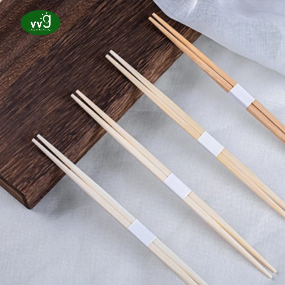 VVG Disposable Bamboo Chopsticks Double Pointed Sleeved and Separated Chop Sticks for Sushi Restaurant