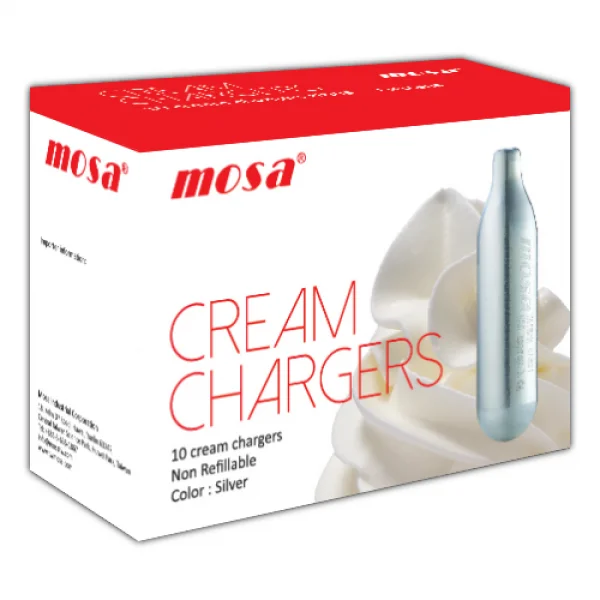 Nitrous Whipped Cream Chargers Mosa (8g, N2), Boxes of 10