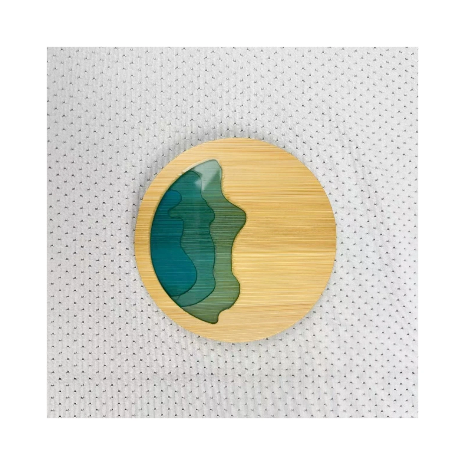Set of 6 ocean wave wooden coasters for drinks epoxy resin wooden coasters for table handi craft bamboo ocean wave