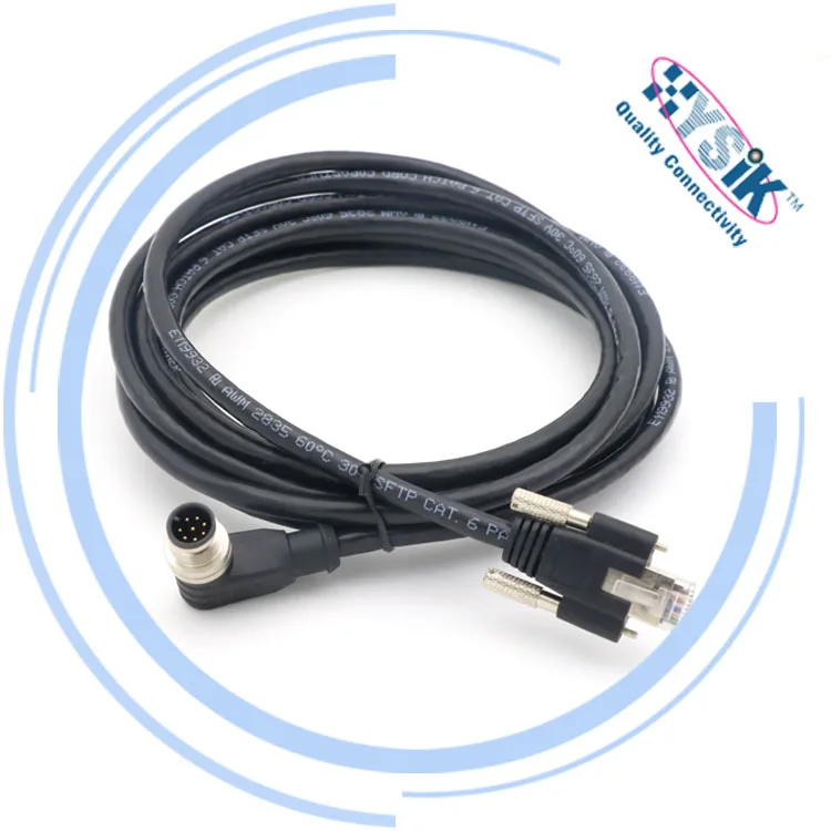 GigE Camera Cable shielded RJ45 plug to RJ45 plug Cable with screws Cat.6 S/FTP cable 1 2 3 4 5 10m 26 AWG