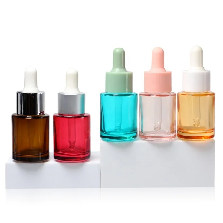 Custom color mini 2 oz 1 oz dropper glass bottle for oil essential bamboo cosmetic container