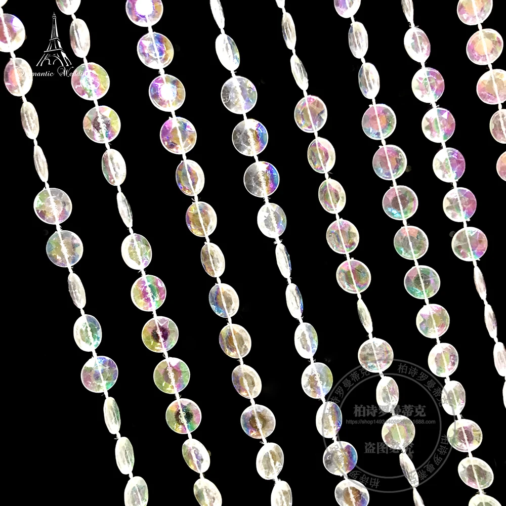 6ft Wedding decoration hanging acrylic plastic beads chain curtain shiny nice curtain garland for wedding event decor