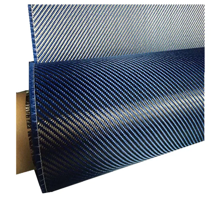 blue colorful carbon aramid fiber fabric
