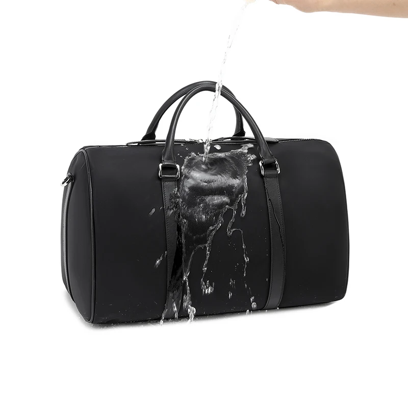 Guangzhou bsci manufacturer custom vintage leather travel duffle bag for men