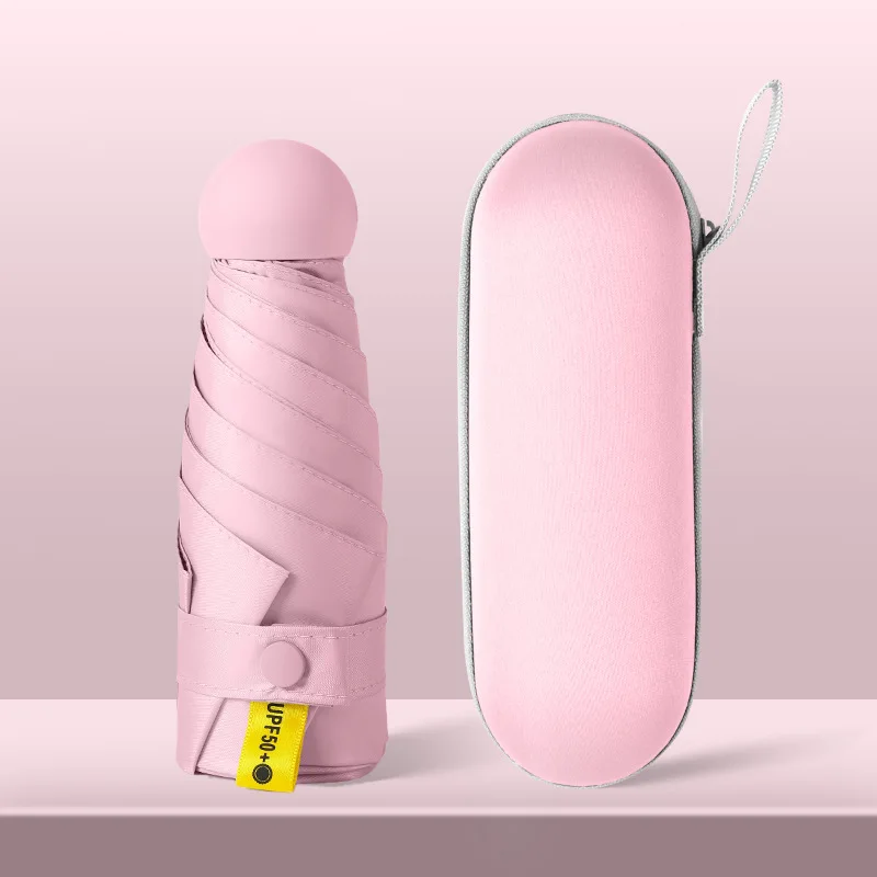 Black coating Mini Pocket Umbrella 5 fold Umbrella Chinese Supplier Sun And Rain Folding Umbrella