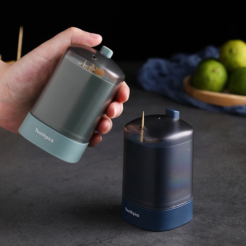 Automatic Pop-up Toothpick Holder Home Creative Dispenser Toothpick Storage Box Home Living Room Dining Room Mini Toothpicks Box