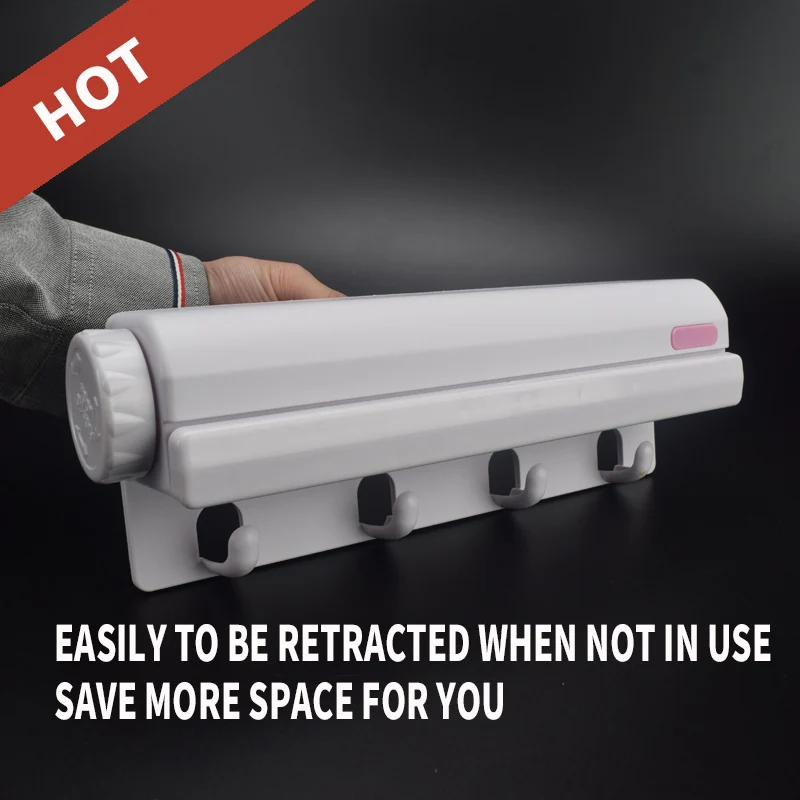 Best Sale interior space saving drying line indoor extension clothes rope balcony wall mounted clothes lines