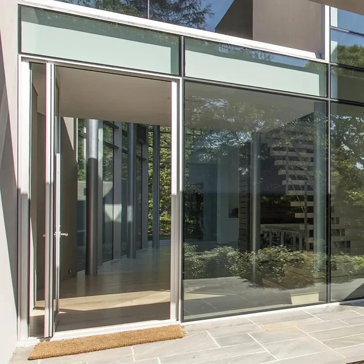 Customized Latest Aluminum Alloy Tempered Glass Modern Design House Door Soundproof Glass Doors For House Casement Door For Sale