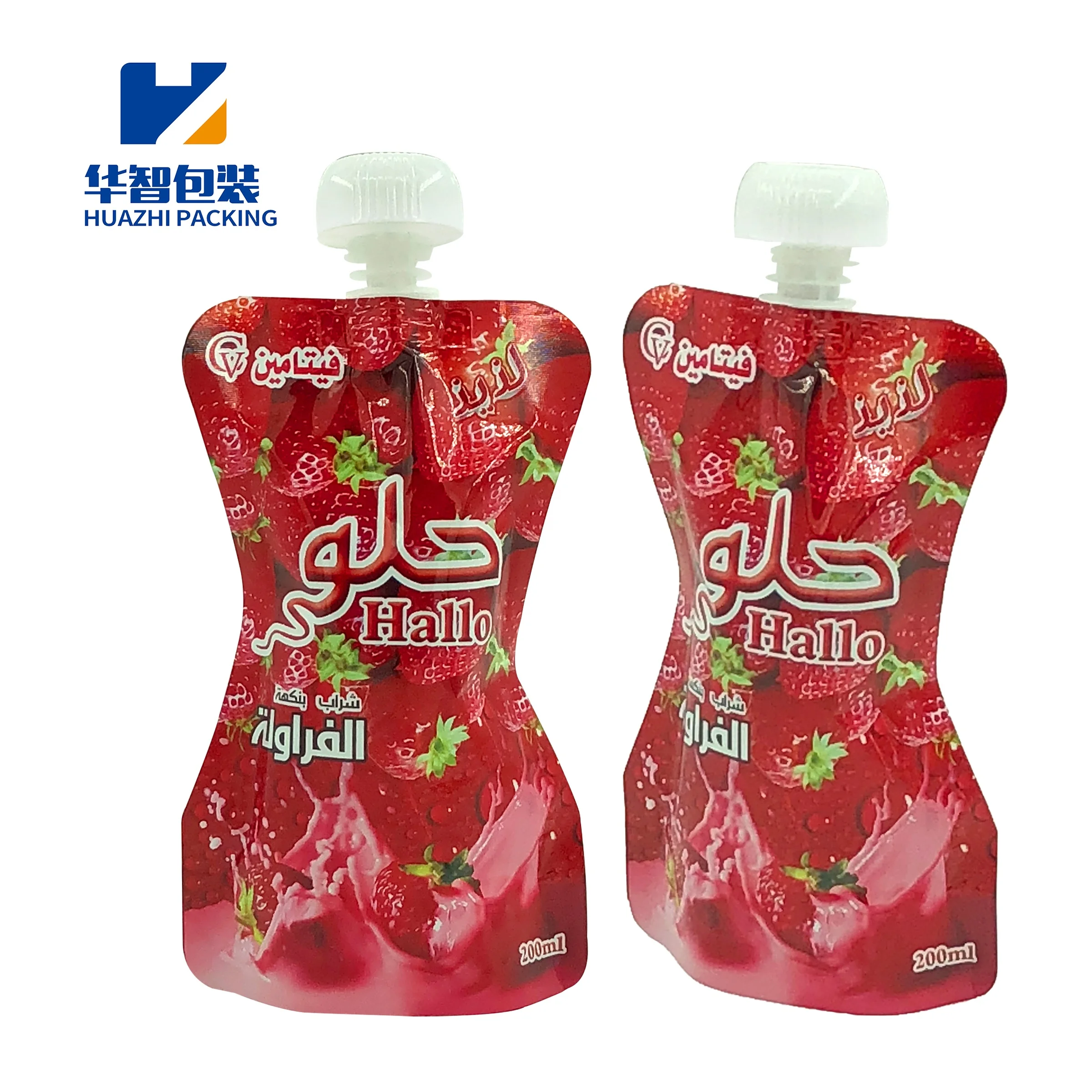 Custom Reusable Stand Up Liquid Drink Packaging Spout Pouch Yogurt Pouch