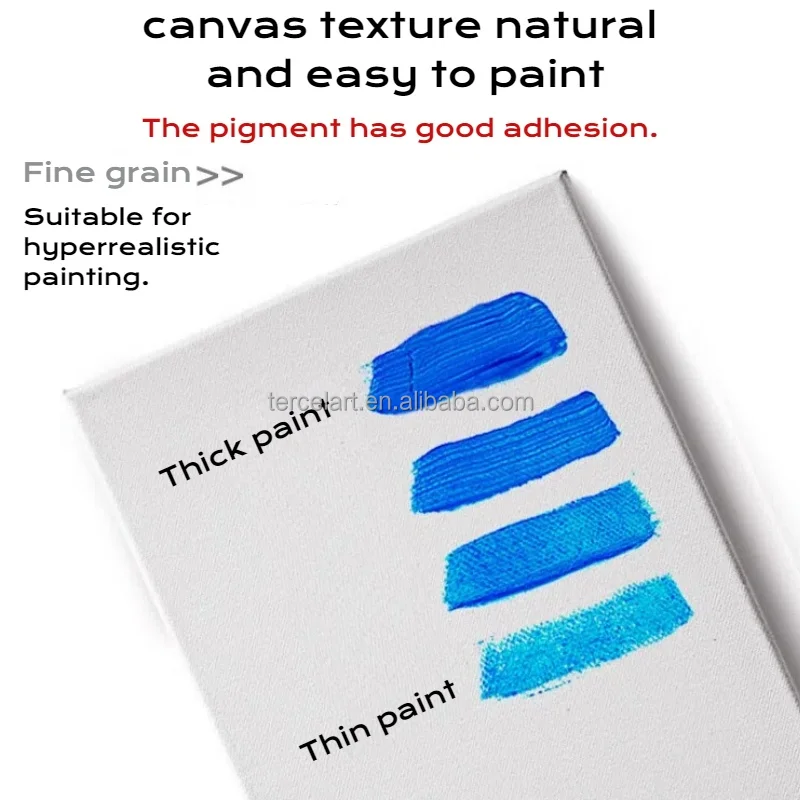 Professional OEM Custom Size Artist 100% Cotton Blank Stretched Artist Canvas for Painting