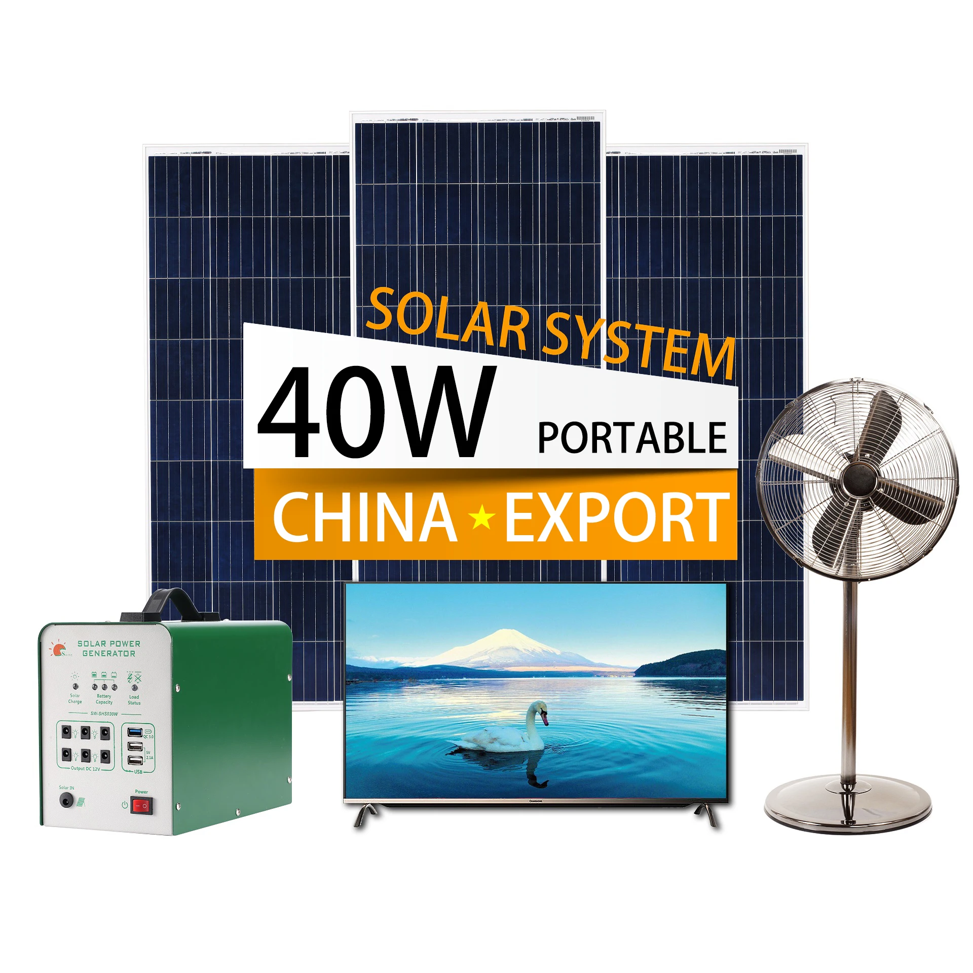 Виды решетки 40 Вт Портативный 12v 5v свинцово-кислотные солнечные генераторы производства компании