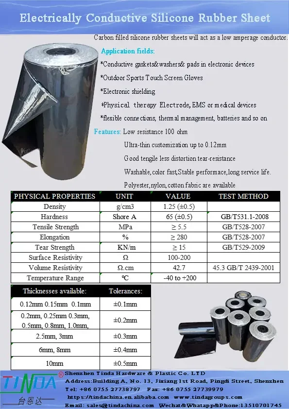 Hot sale Switzerland muscle stimulation Washable Color fast Low resistance Conductive Elastomer  silicone rubber sheet