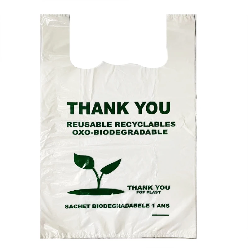 Vest Carrier 100% Compostable  HDPE  LDPE Bags T-Shirt Convenient Vest Carrier Plastic Bag Printing Customized