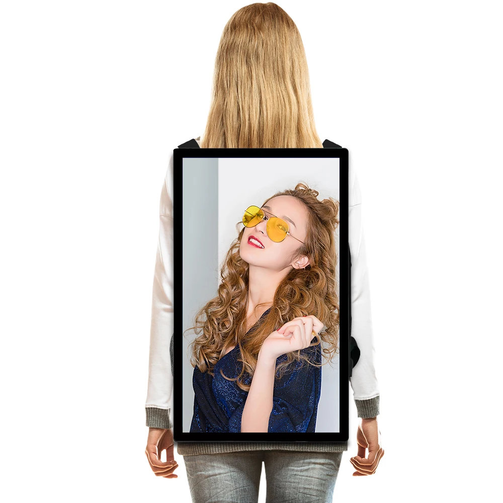 21.5 Inch Portable Walking LCD Touch Screen Digital Backpack Billboard Advertising Media Player