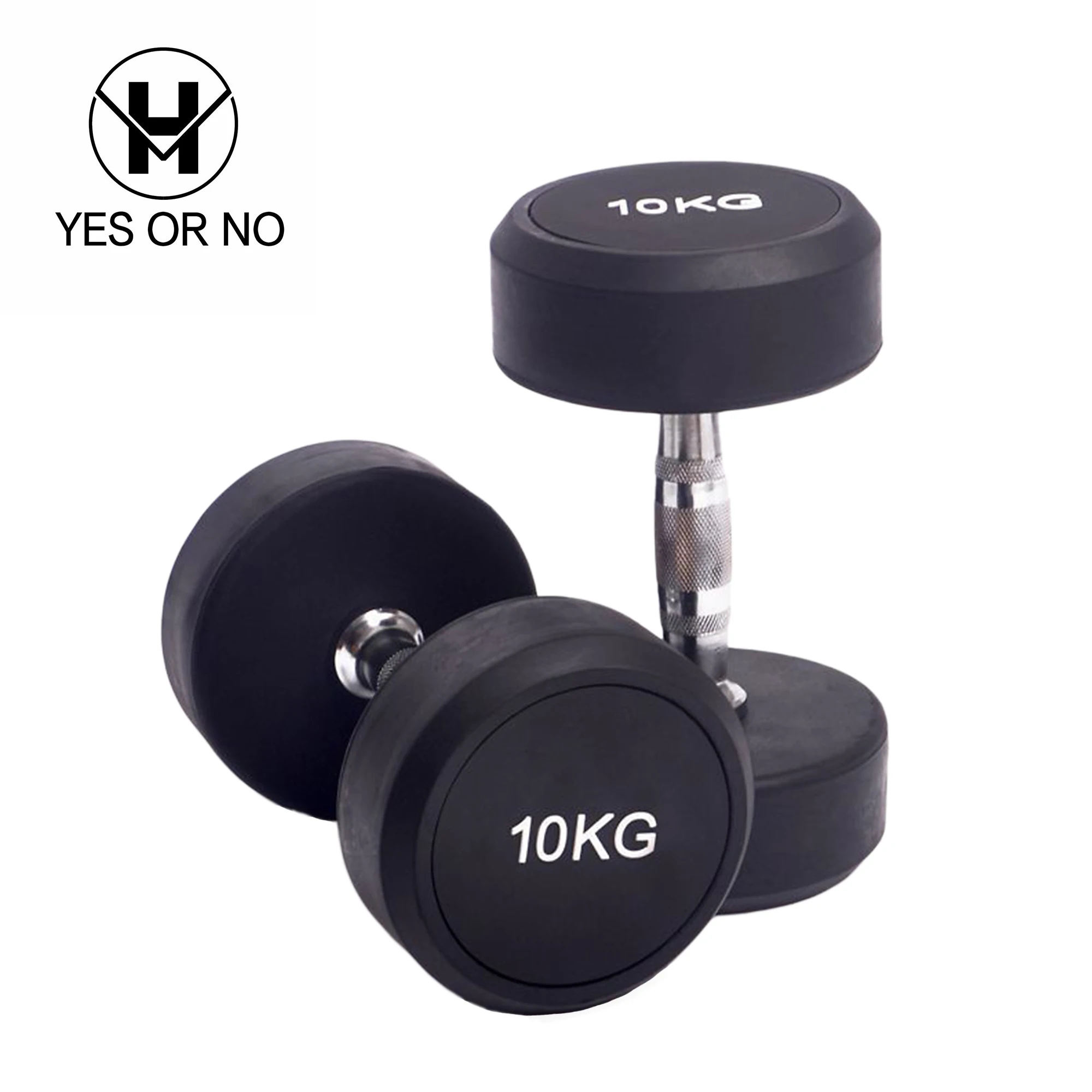 factory price gym Rubber Coated Round Head dumbbell For Fitness Equipment