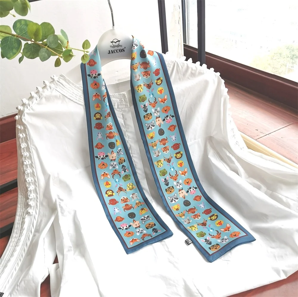 Shaoxing Bandanas Fashion Hot Selling Printed Polyester Satin Hair Edge Scarf Fabric Ribbon Designer Head Silk Scarf