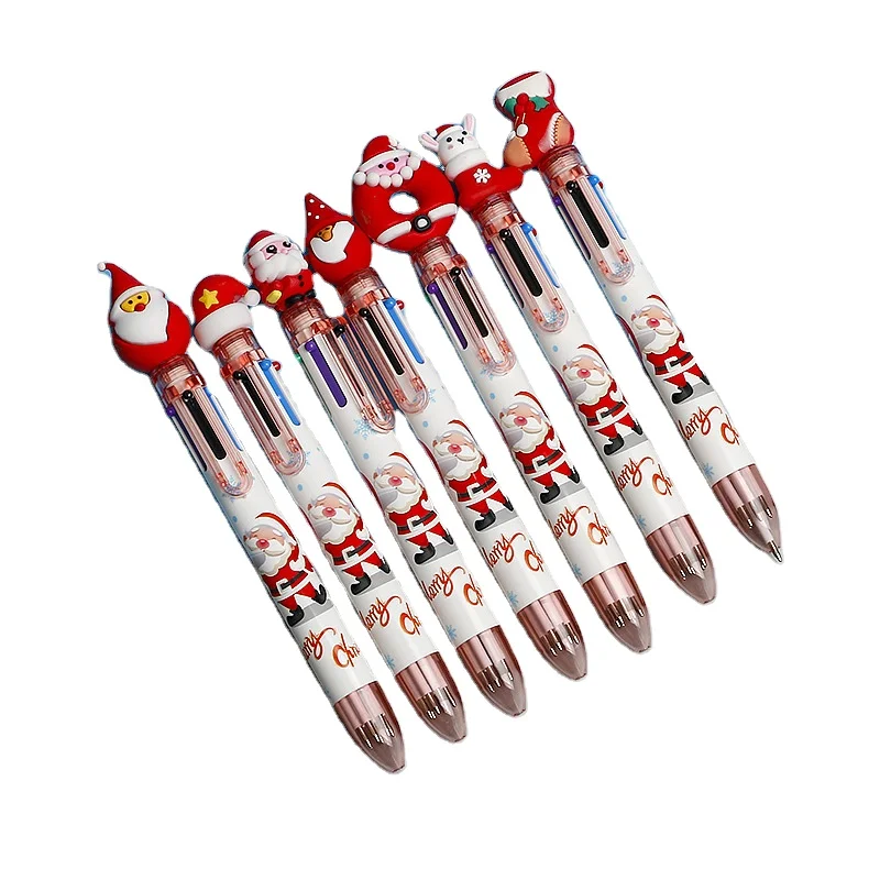Christmas Gifts Prizes Santa Claus Snow Man Christmas Tree Elk 6 Colors Ballpoint Pen for Christmas Promotion Gift Pen