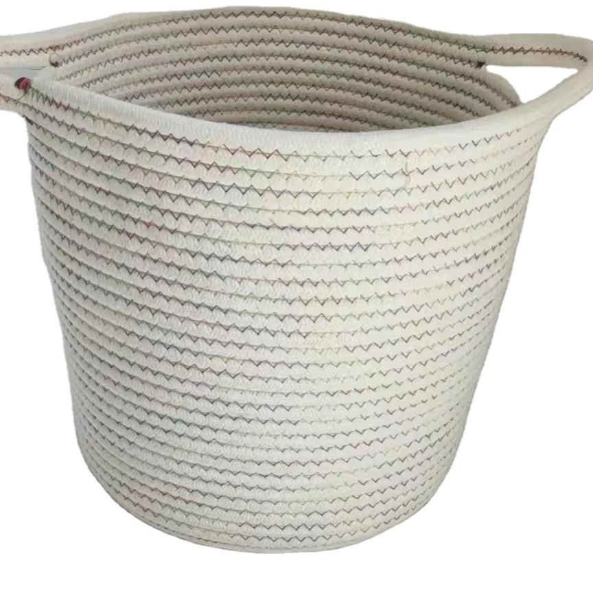 Household goods sorting basket Nordic simple elegant handle cotton rope storage basket