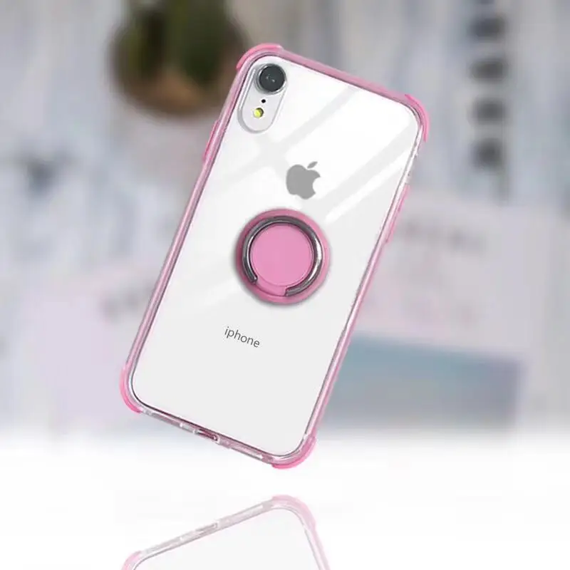 hot selling transparent tpu phone case for iphone xs max with rings for mobile phone cases