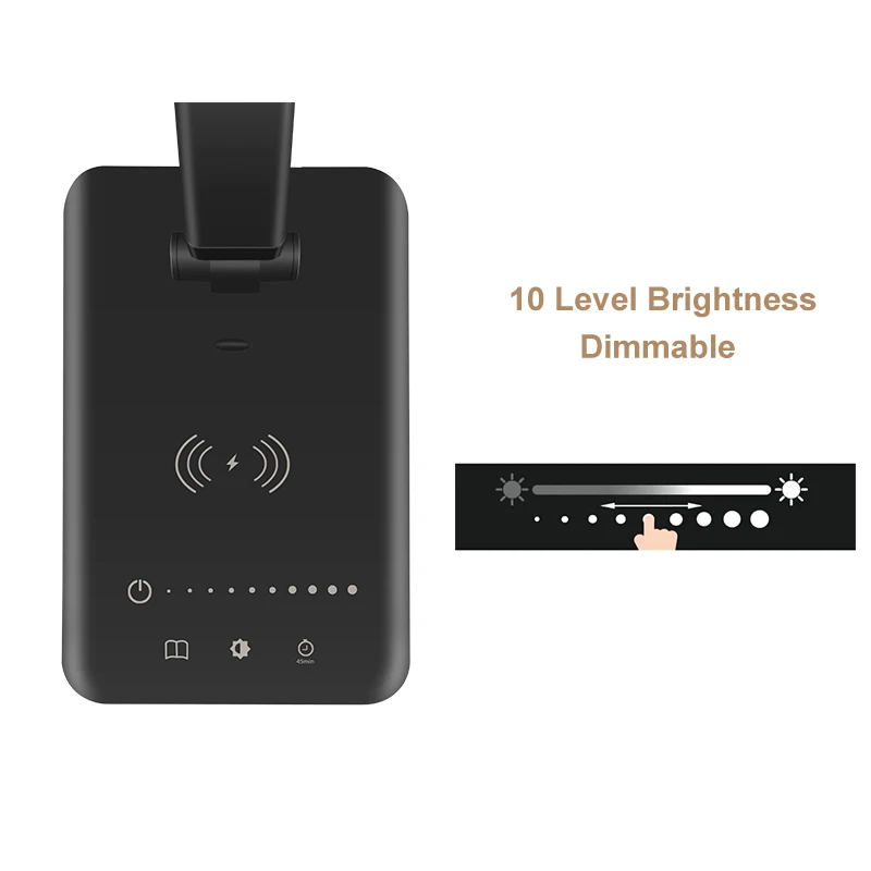 flexible folding 10 level dimming Children eye care children kids led table book study reading desk lamp with wireless charger