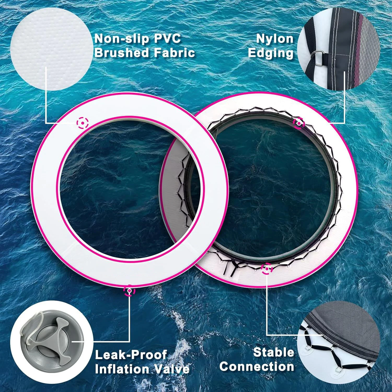 Manufacturer Custom Floating Dock with Mesh Inflatable Water Hammock Round Floating Water Platform