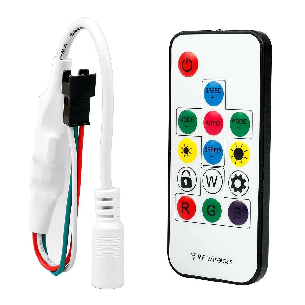 Whosale мини Диммер RF 14 клавиш DC5-24v светодиодный адресуемый пиксель rgbw rgb контроллер для светодиодной
