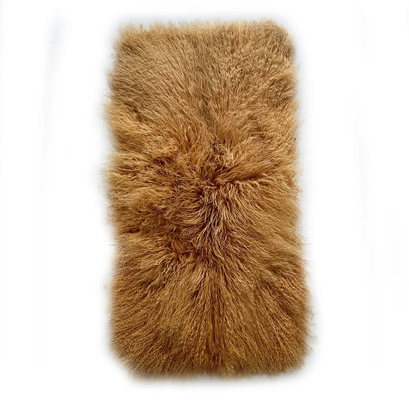 Tibet dyed Lamb Fur Material Long Curly Fur Mongolian colorful Lamb Fur pelts