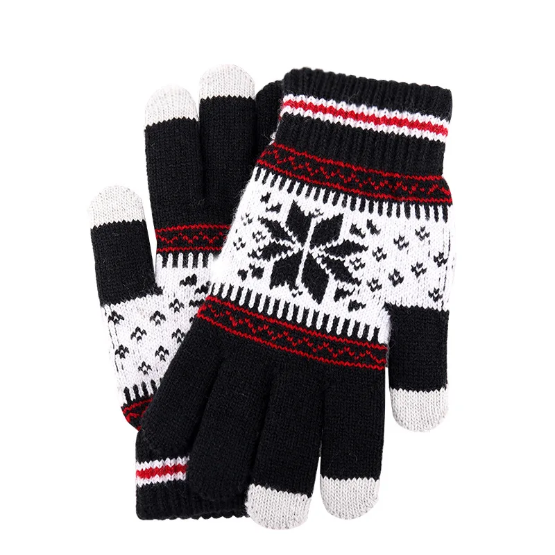 Fashion Cheap Winter Capacitive Mobile Phone Smartphone Texting Touch Screen Jacquard Knitted Gloves