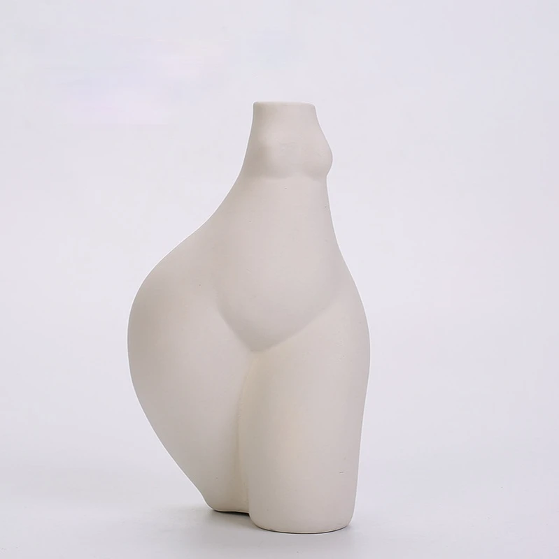  Home decoration body modeling art vase Nordic home ceramic sculpture white