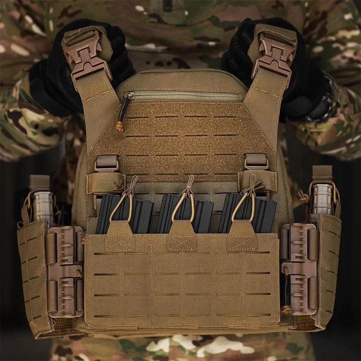 PTG Quick Release Series Tactical Equipment Camouflage 500D Nylon Vest Combat Plate Carrier Bandolier Tactical Vest