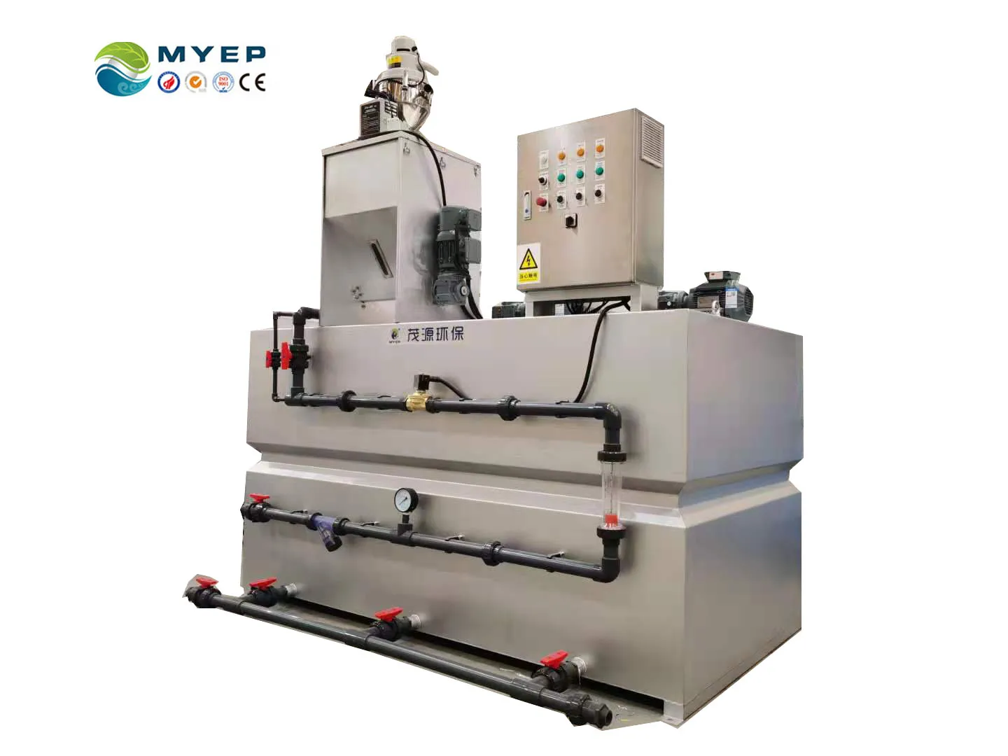 Automatic PAM power or liquid power dosing system with feeding device for water treatment