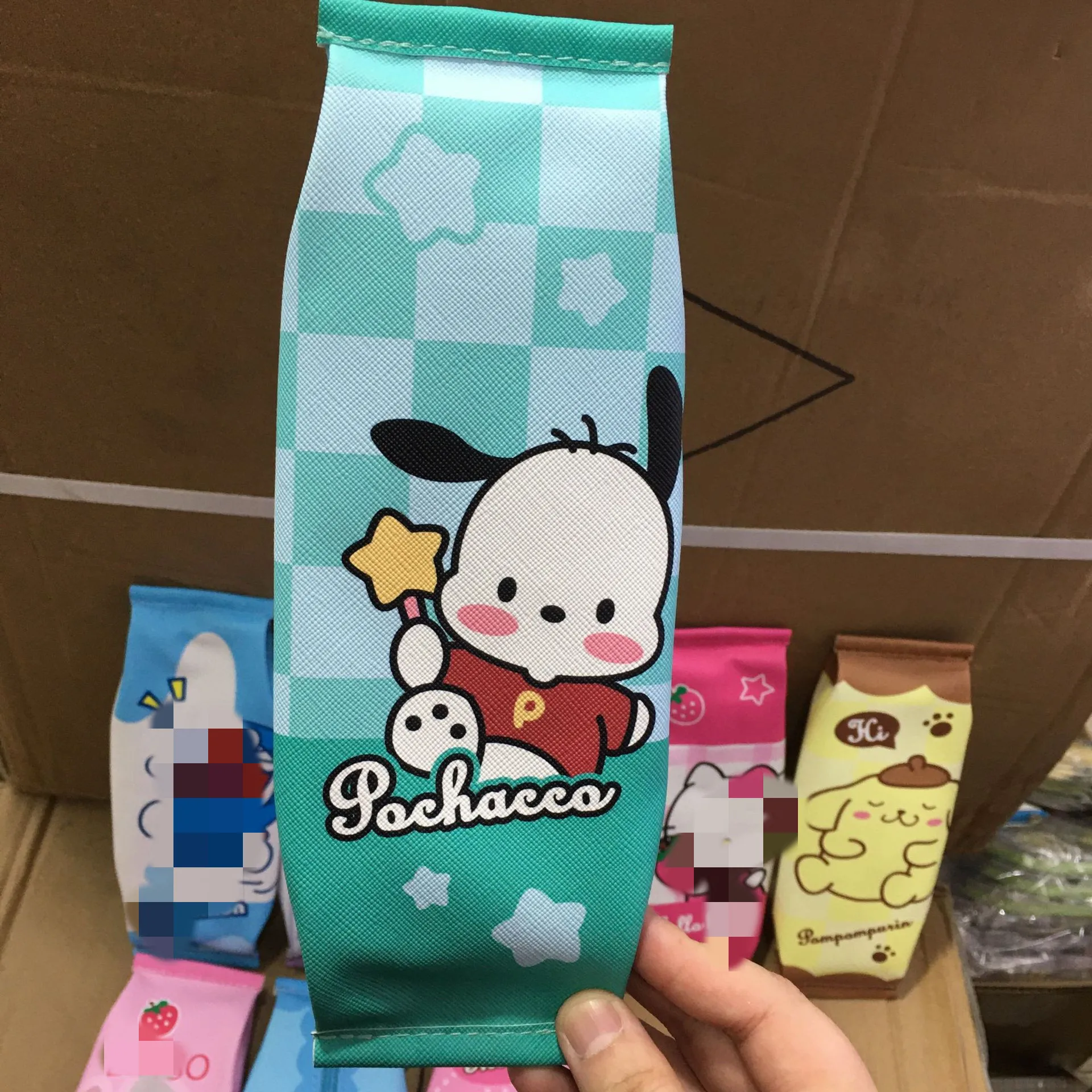 DHF594 оптовая продажа семейная сумка для ручек Sanrioed kuromi Melody Pochacco карандашей на молнии канцелярский пенал призов