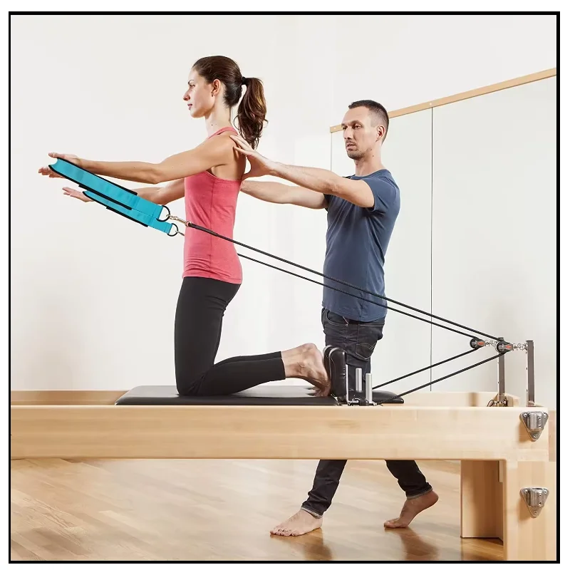 Fitness D-Ring Straps Double Loops Padded Pilates Equipment Exercise Straps Yoga Exercise Accessories for Home Gym Workout