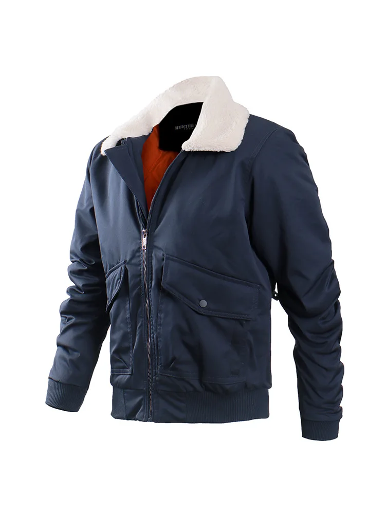 Куртка-Авиатор с воротником из искусственного меха зимняя новая мужская Тонкая хлопковая Повседневная рабочая одежда большого размера куртка-бомбер
