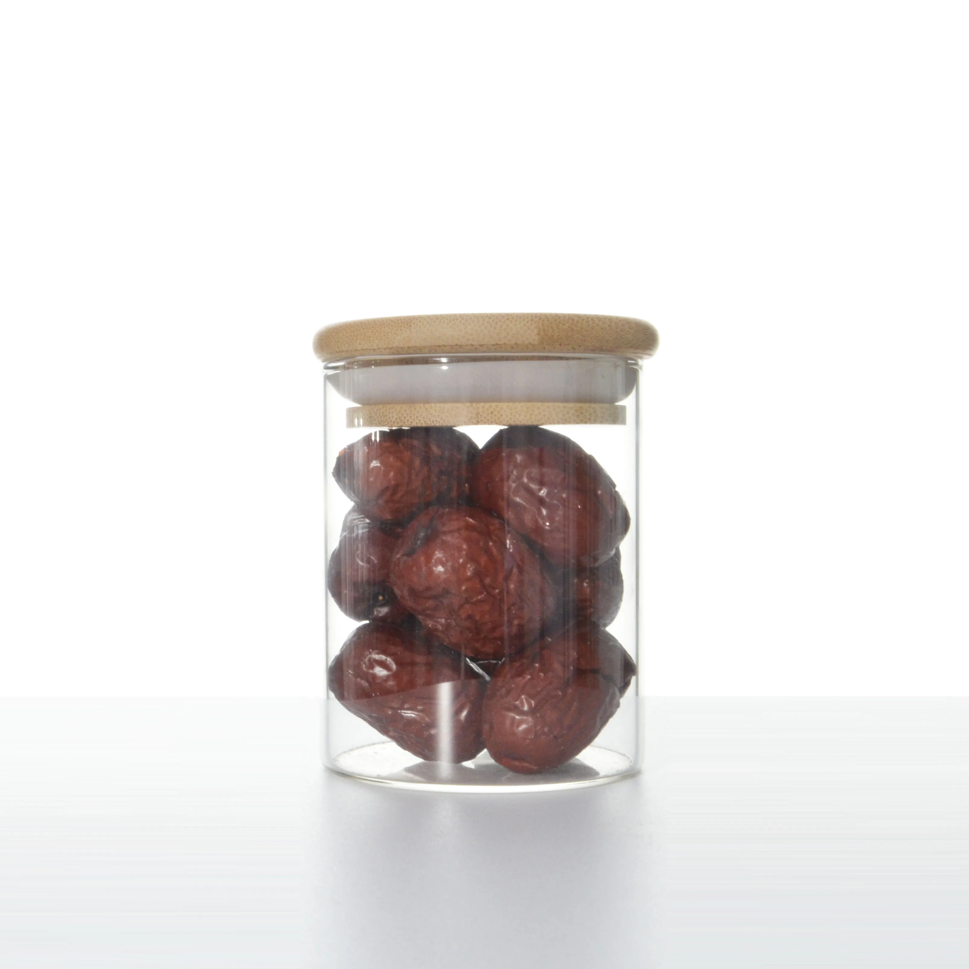 
BJ65-100 Cylindrical Glass Dry Wet Food Storage Jar with Cork Lid 