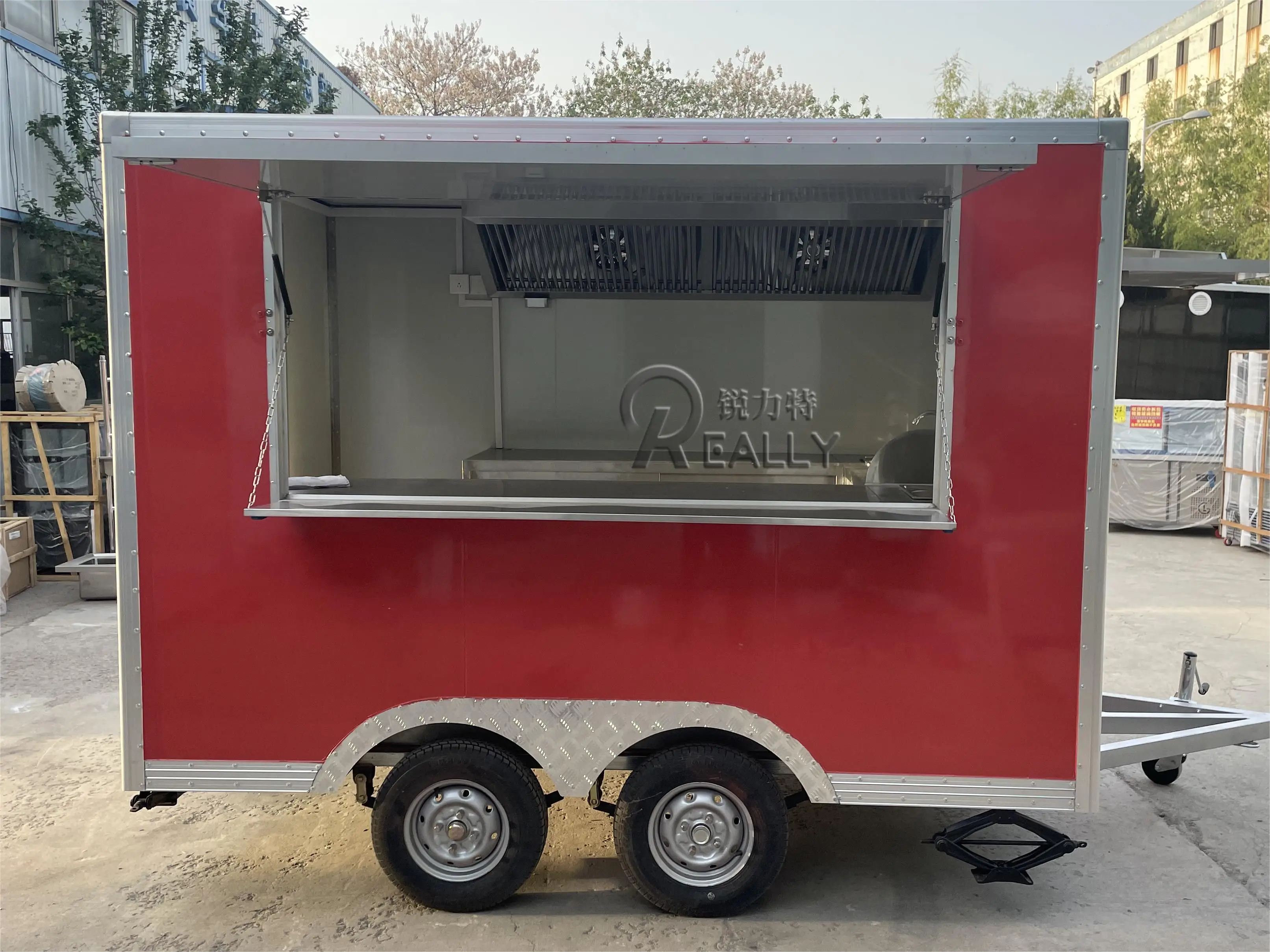 2024 Single Axle popcorn hotdog Mobile Food Cart  Fryer catering Small Mini Square Trailer