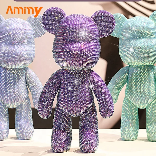 In stock! New Diamonds Bears  23cm/18cm/51cm/35cm/75cm Violent Bear Creative Fashionable And Cute Teddy Bear Doll