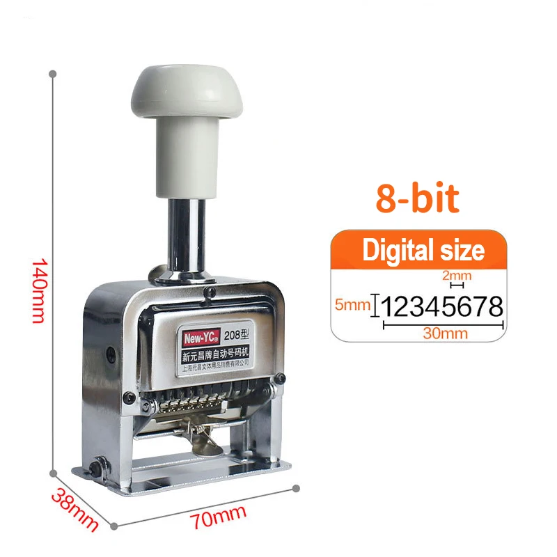 New-yc Automatic 8-Digit Print Date & Seal Metallic quality heavy duty Numbering Machine