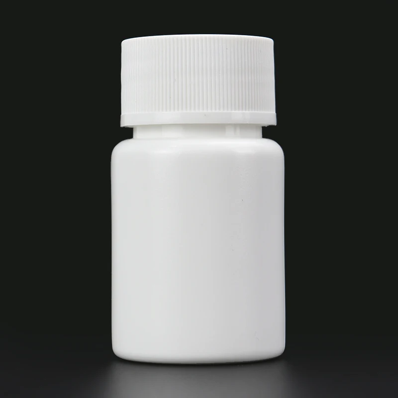 40g Small White Plastic Empty Refillable Container Bottles Storage Holder Dispenser Organizer with Screw Cap for Solid Powder