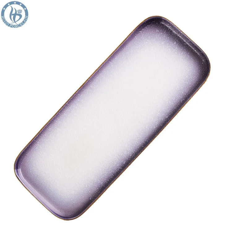 Factory direct porcelain rectangle western ceramic food serving plate
