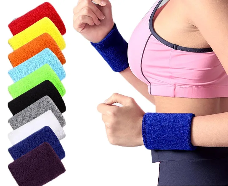 Custom Cotton Terry Cloth Sport Exercise Tennis Wrist Wristband Embroidery Sweatband Elastic Workout Sweat Band